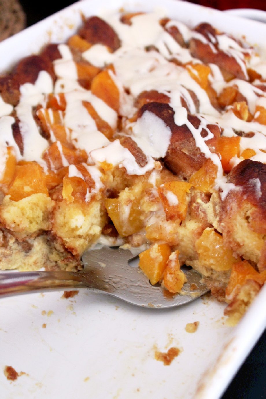 Peach Cobbler Bread Pudding