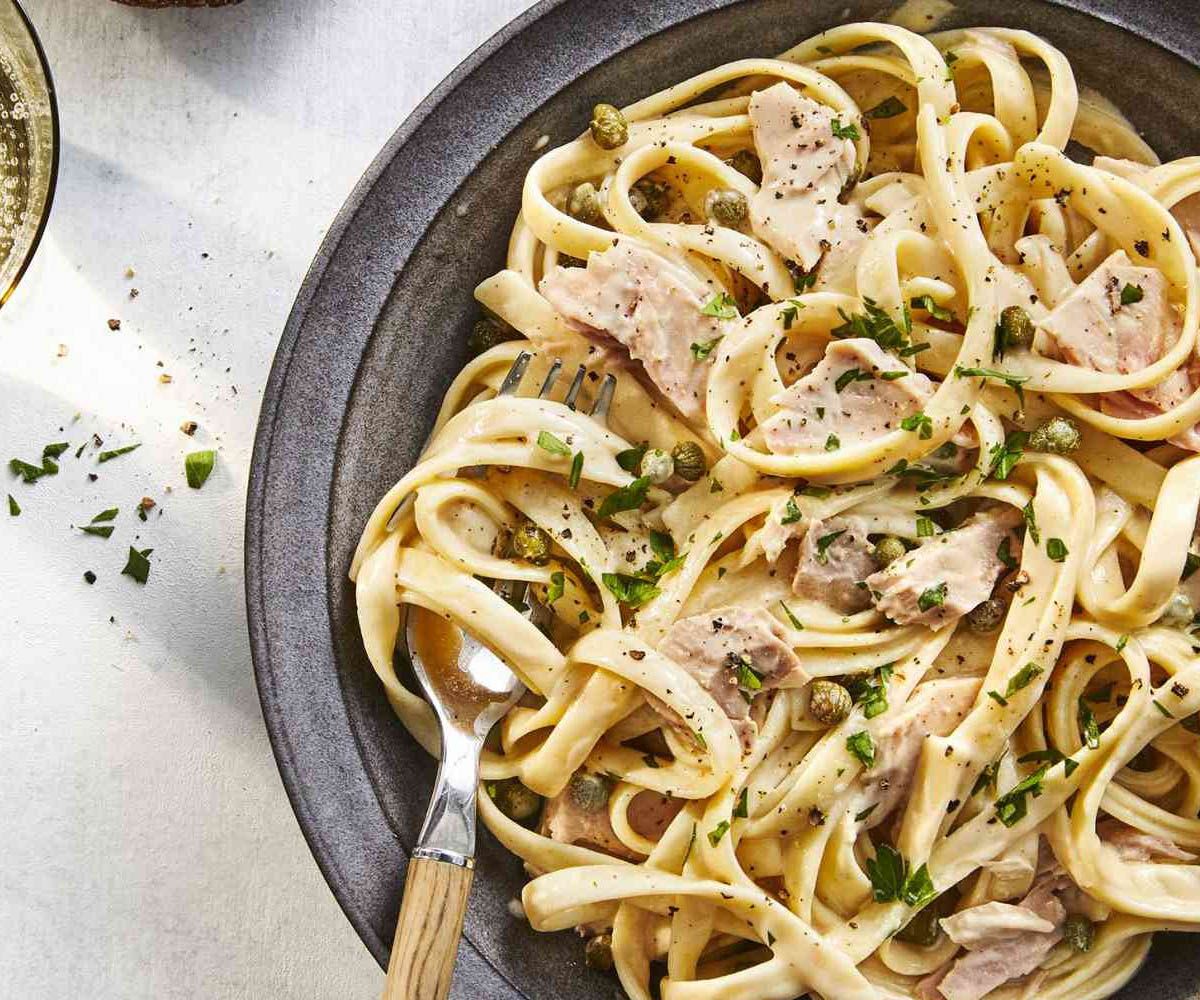 Tuna Alfredo with Penne Pasta