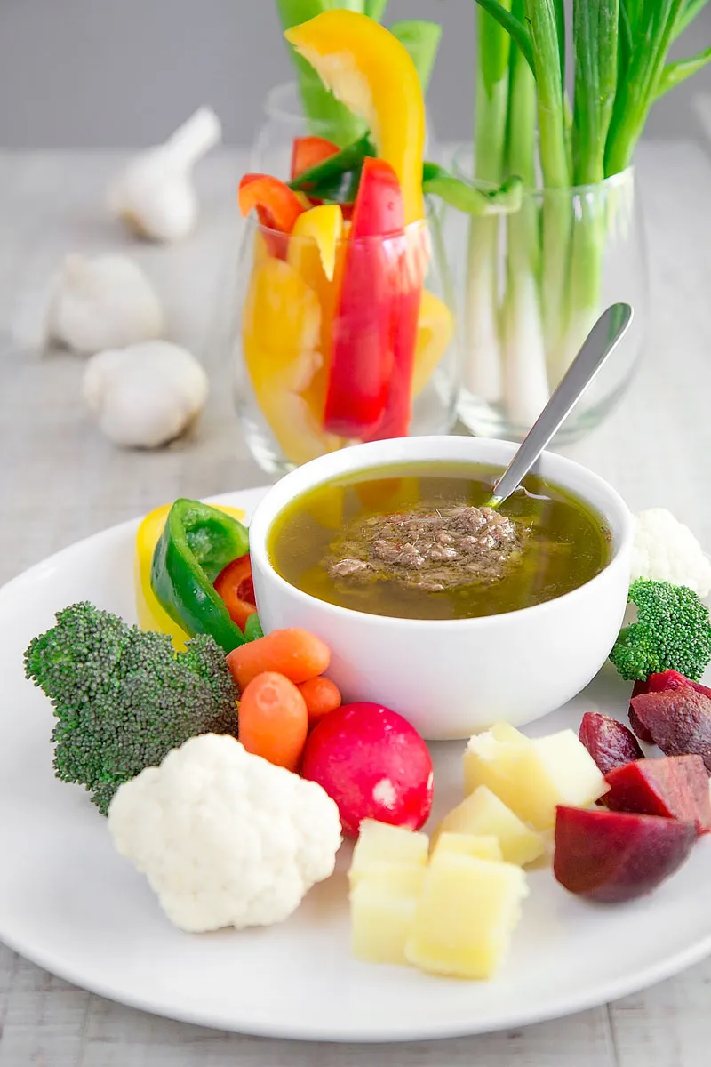 Delicious Bagna Cauda served with fresh veggies