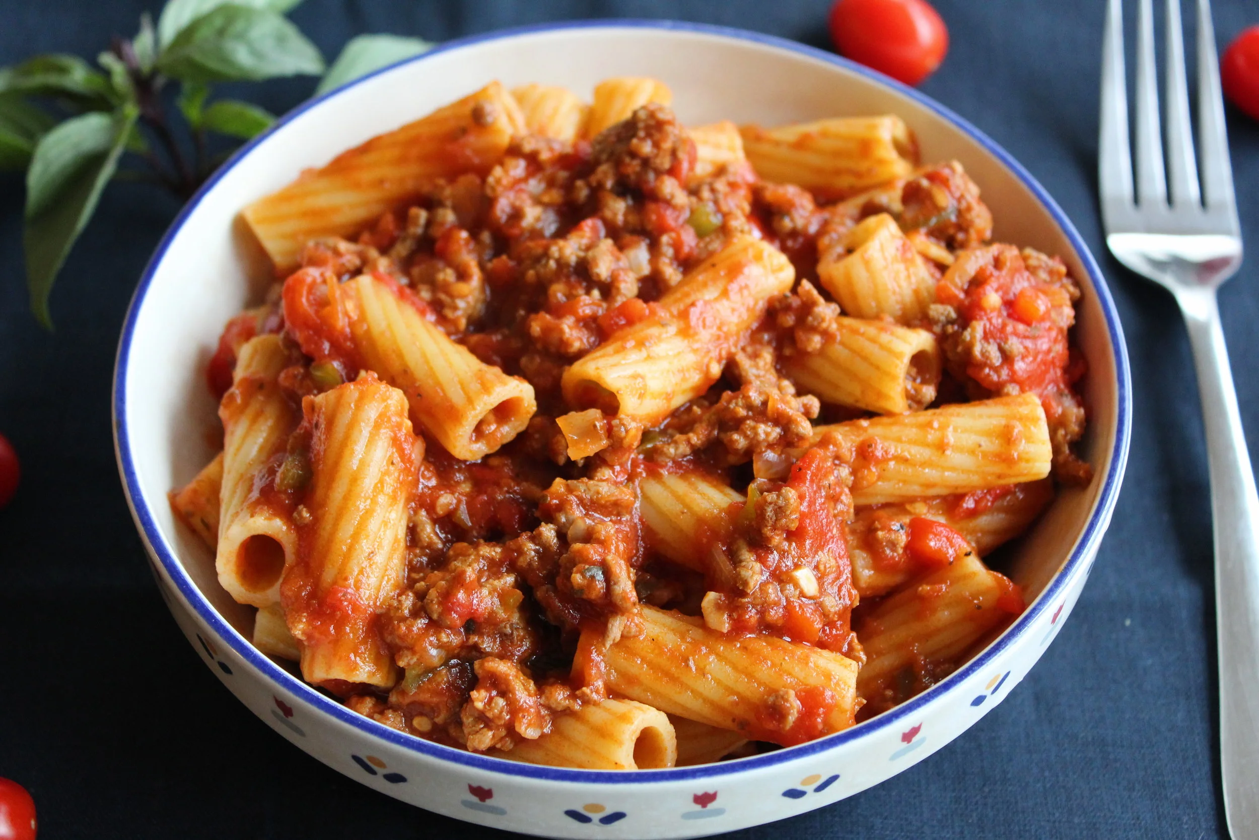 Rigatoni and Meat Sauce
