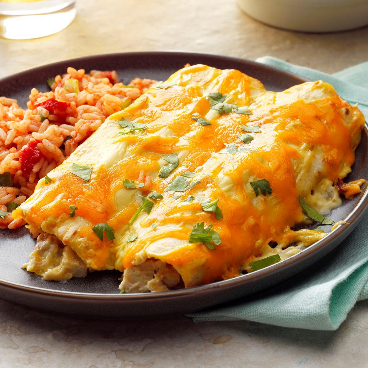 Red Enchiladas With Cream Cheese And Pecan Filling