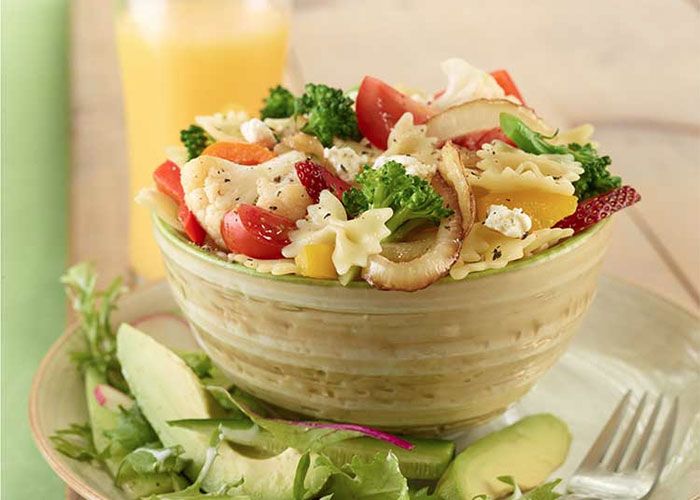 Bow ties pasta dish with veggies