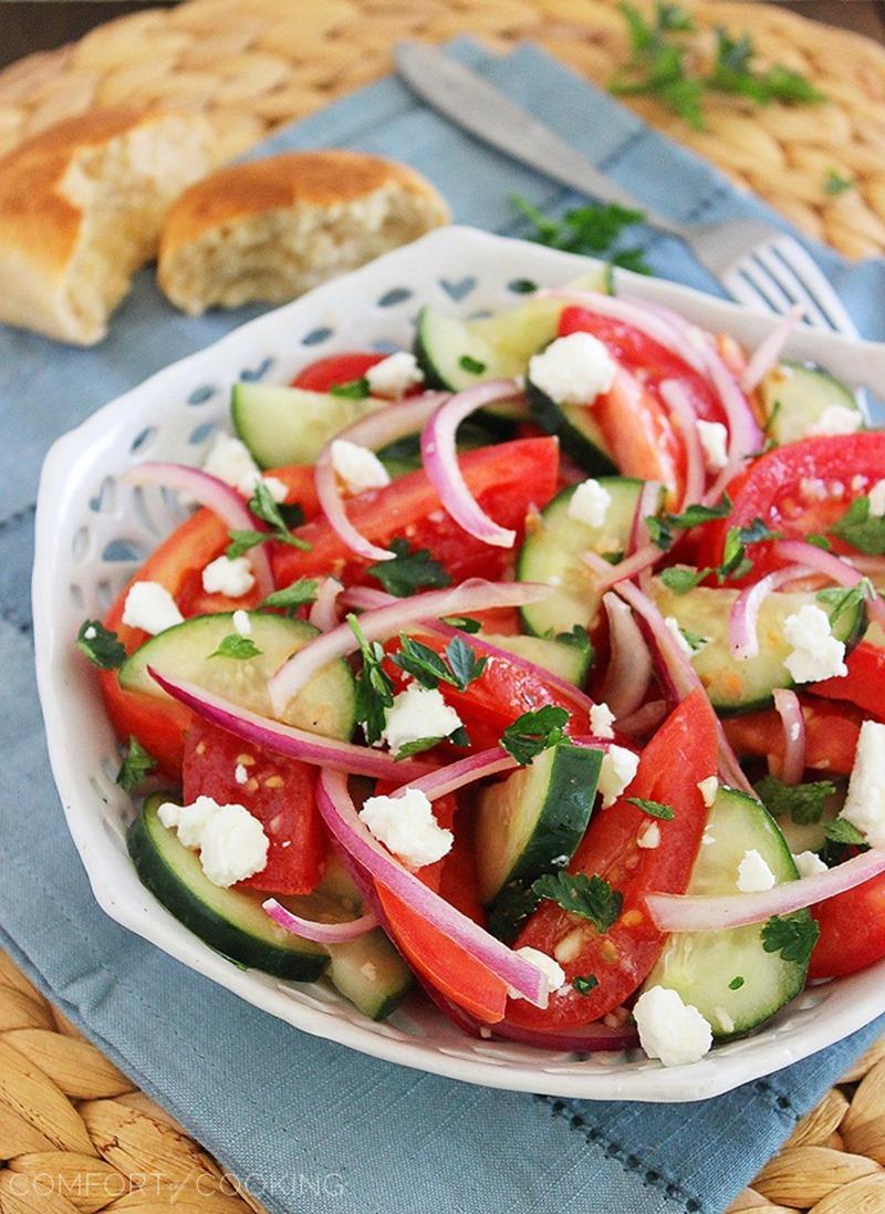 Cucumber Tomato Red Onion Salad