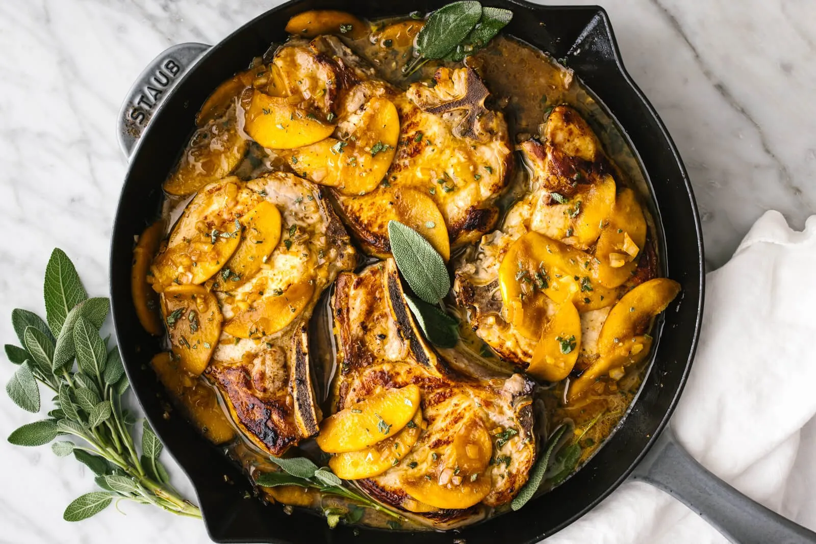 Pork Chops with Apples and Sage