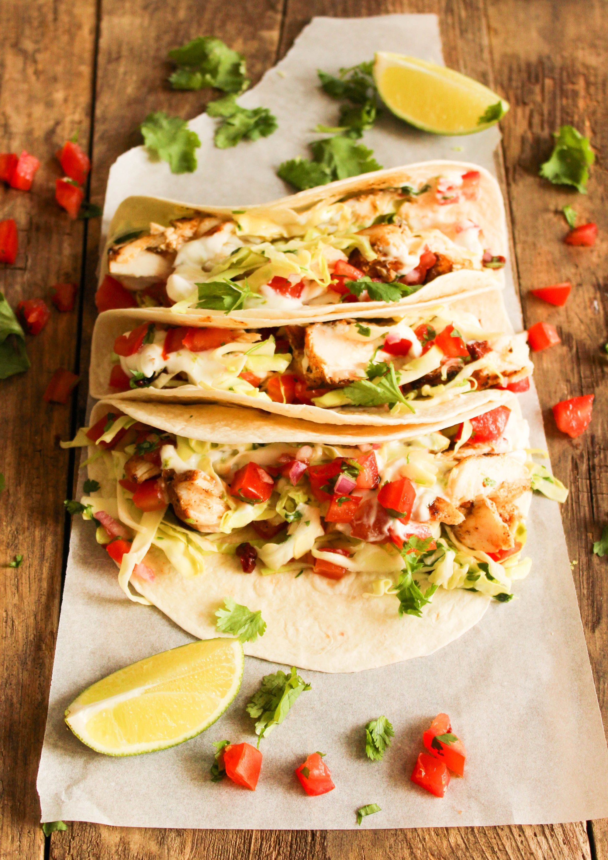 Mahi Mahi Fish Tacos with Lime Slaw