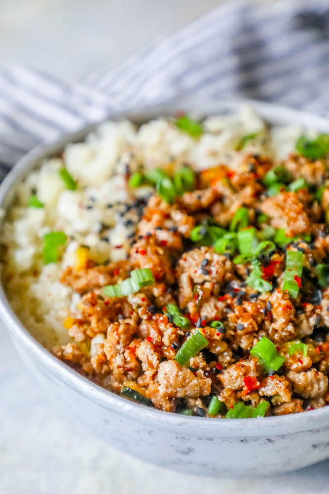 Keto Teriyaki Turkey Rice Bowl