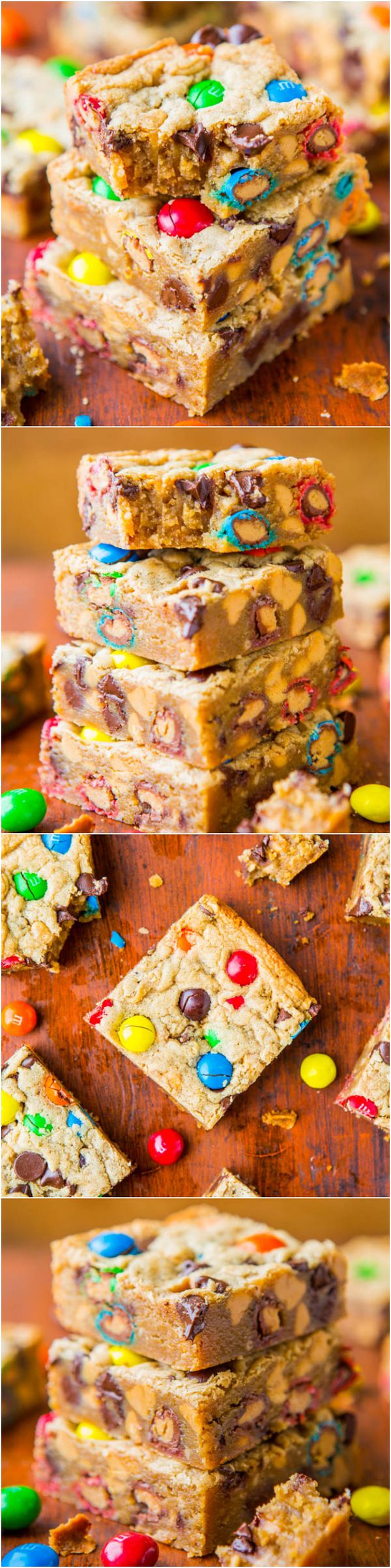 Triple Peanut Butter Monster Cookie Bars