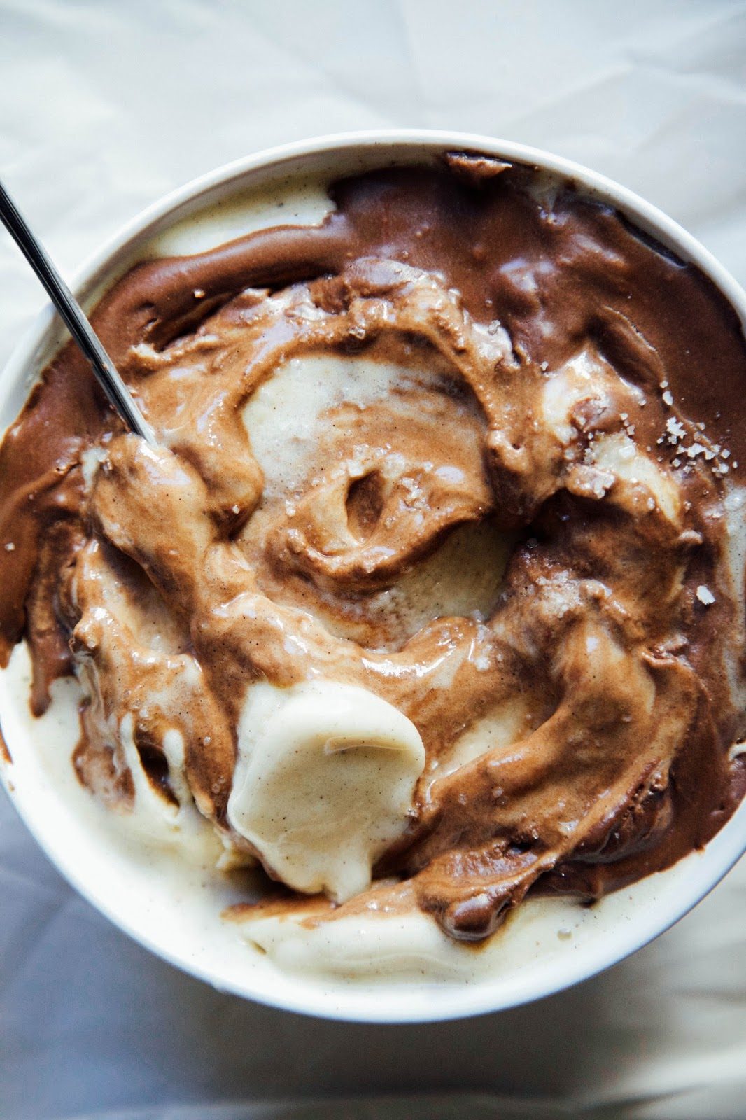 Vanilla Nice Cream with Chocolate Sauce