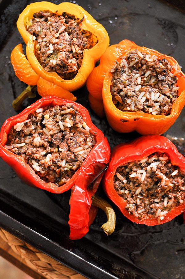 Beef & Mushroom Stuffed Peppers