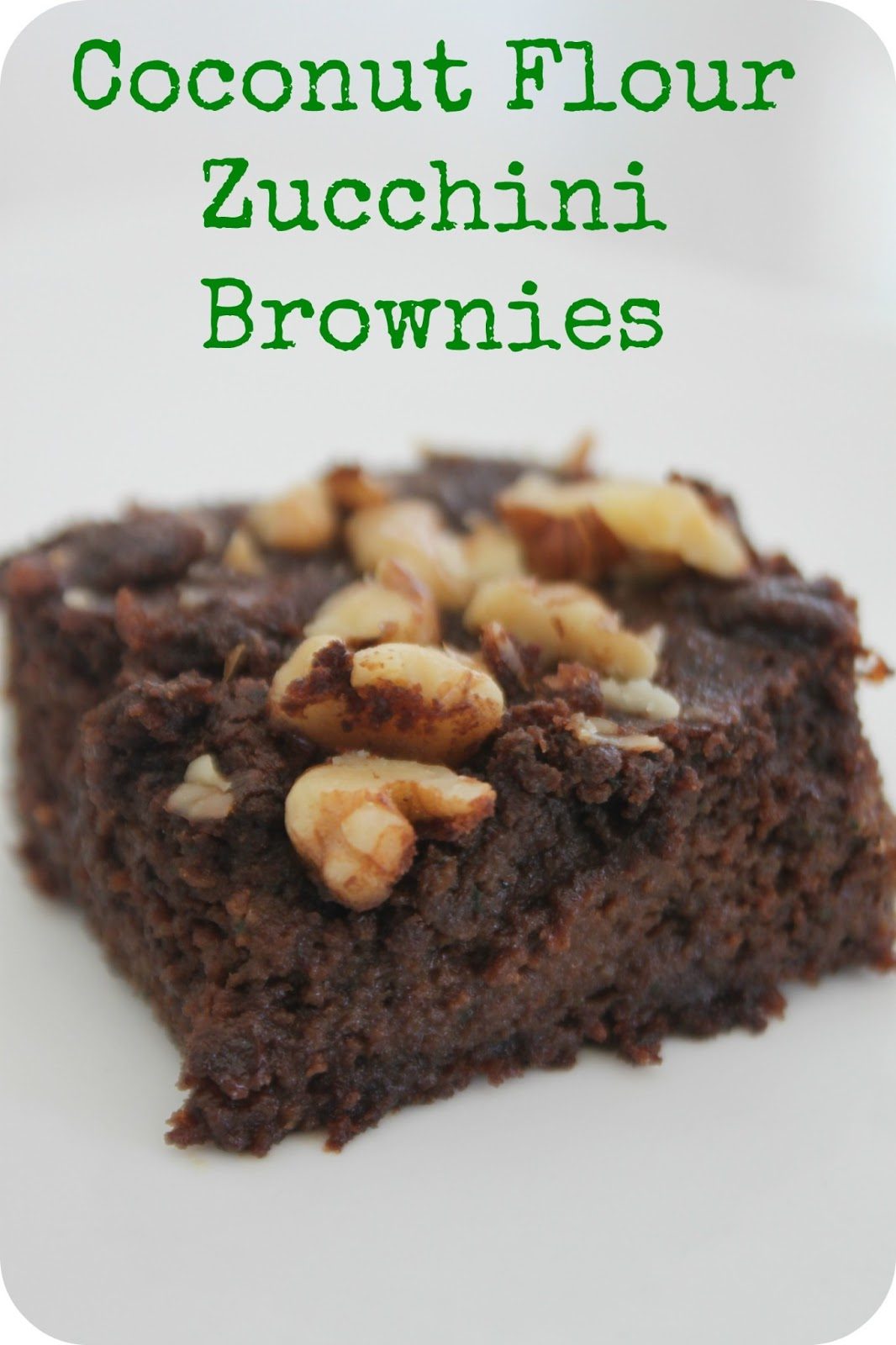 Coconut Flour Zucchini Dark Chocolate Brownies