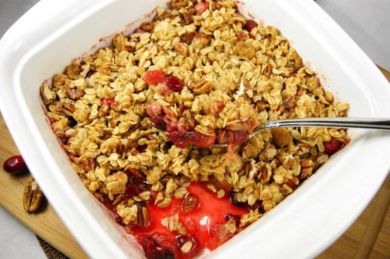 Cranberry Apple Casserole in Pan