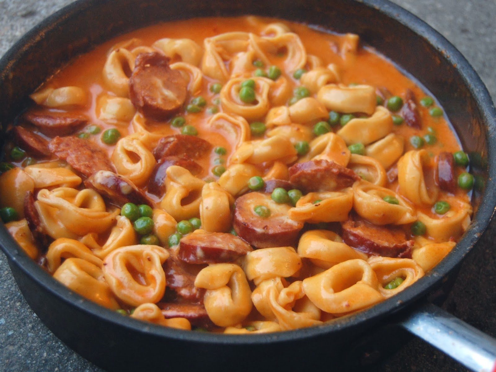 Smoked Sausage Tortellini Skillet