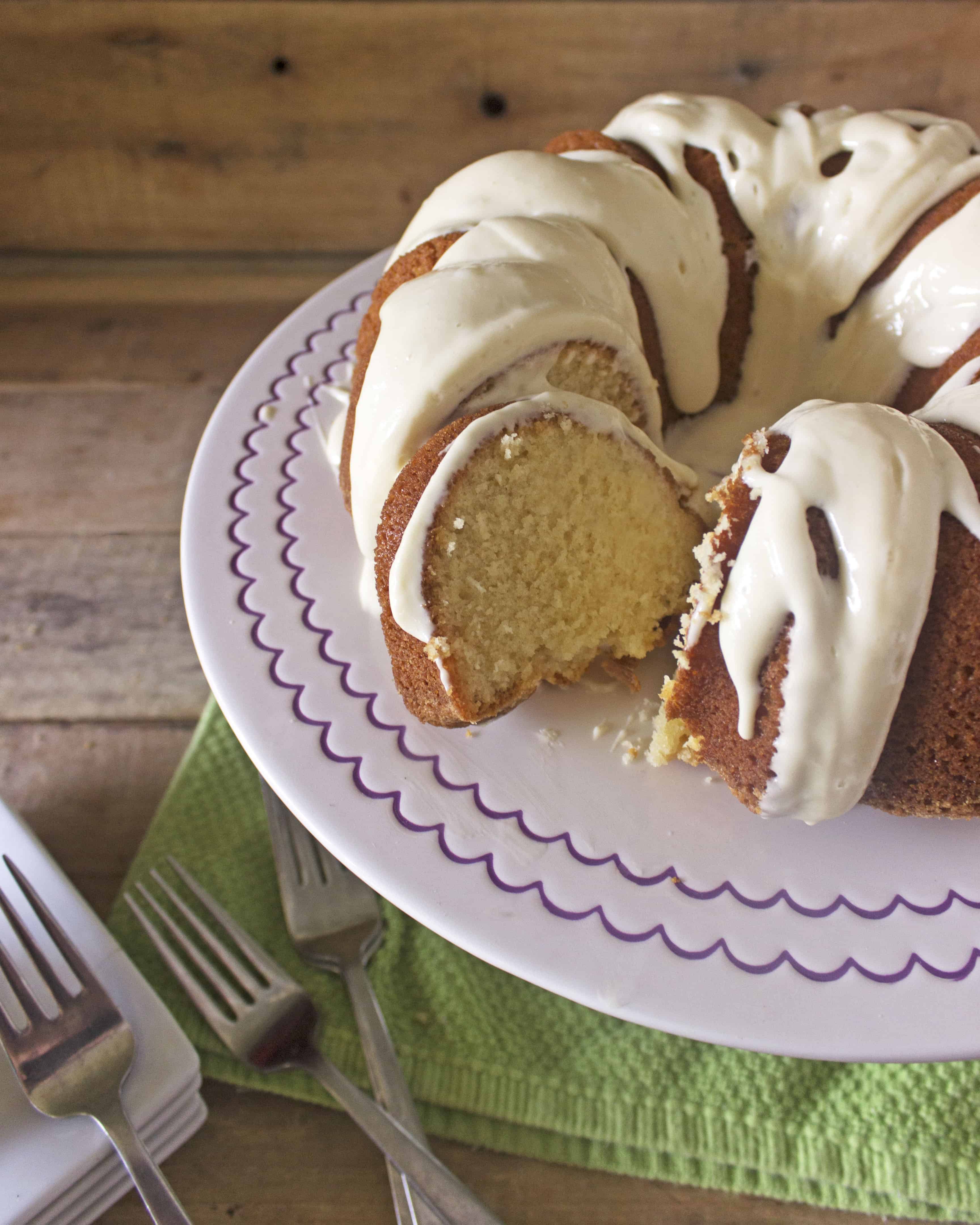 Butter Pound Cake with Cream Cheese Glaze