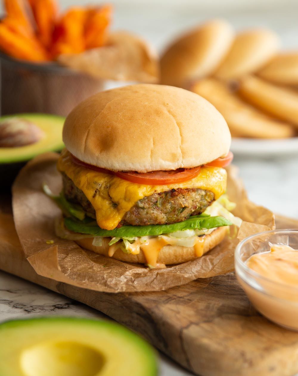 Ground Chicken Burgers with Bacon