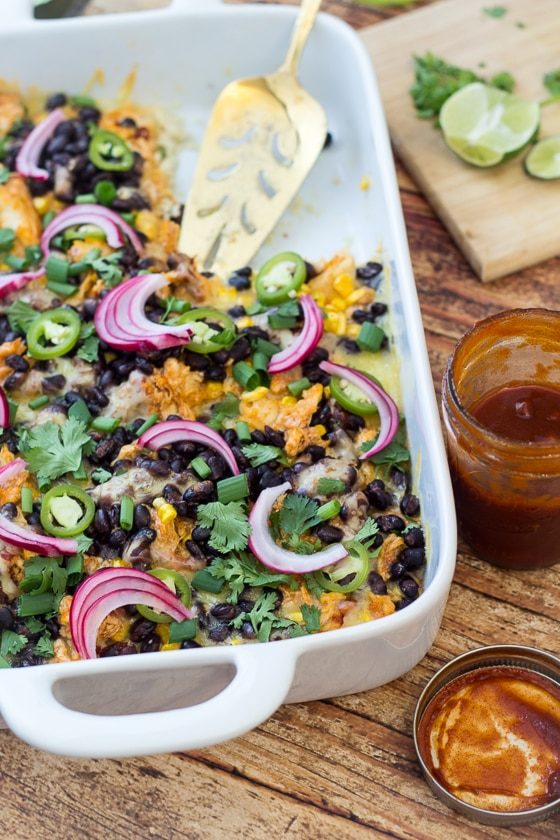 Tex Mex BBQ Chicken Tamale Pie