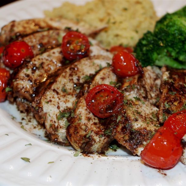 Roasted Balsamic Chicken with Baby Tomatoes