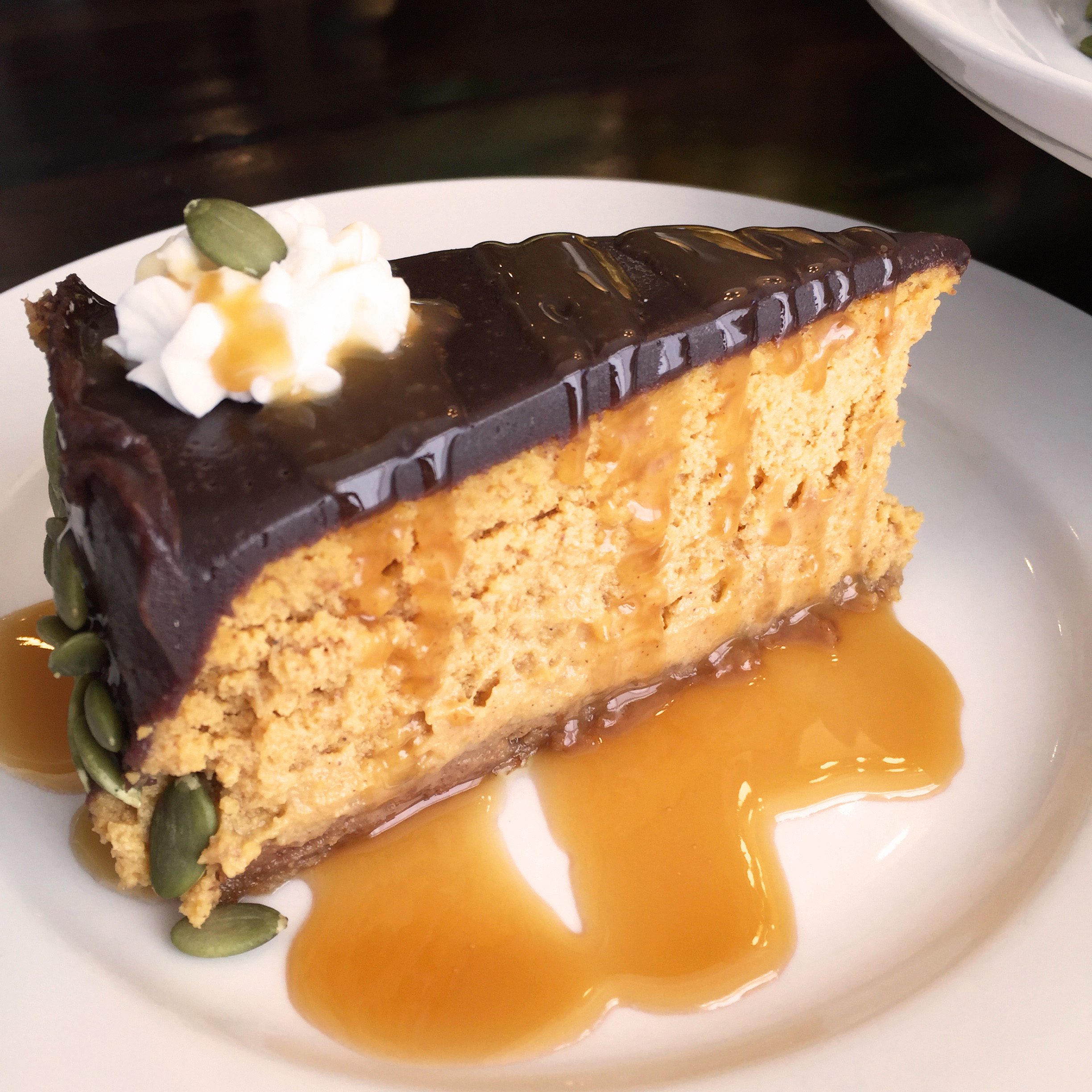 Ultimate Pumpkin Chocolate Bourbon Cheesecake