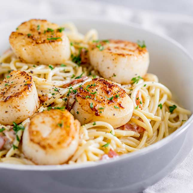 Linguini With Bacon And Scallops