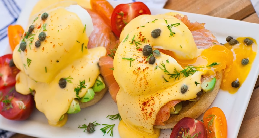 Sausage Avocado Benedict with Hollandaise