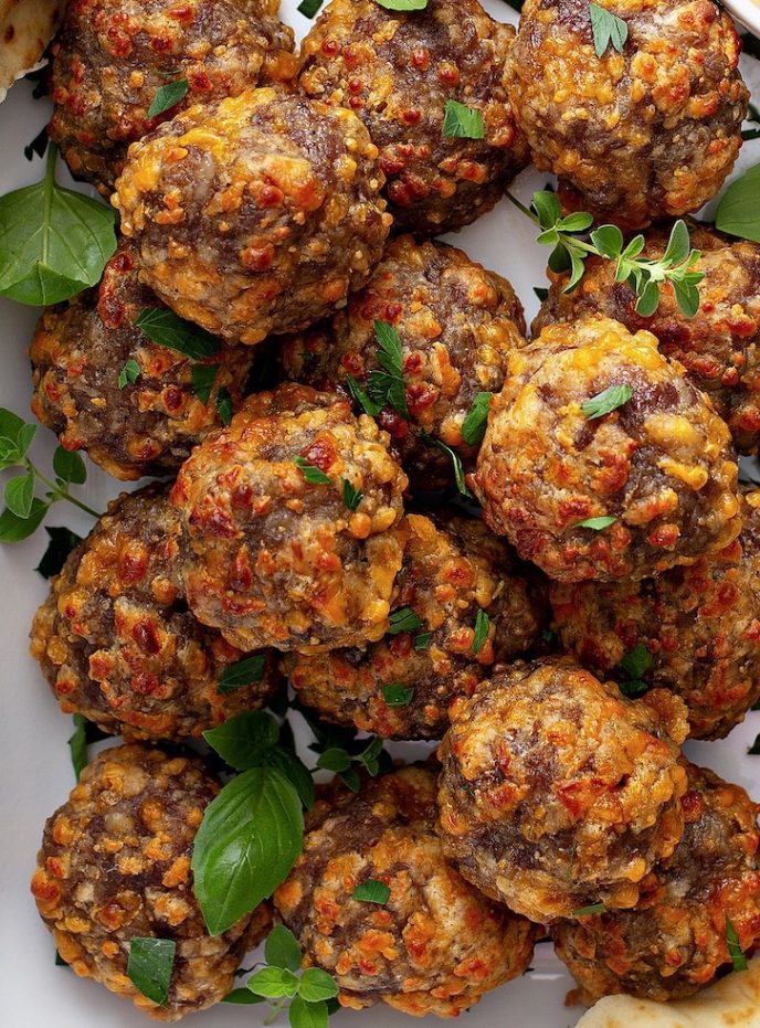 3 Ingredient Cheesy Sausage Stuffing Balls