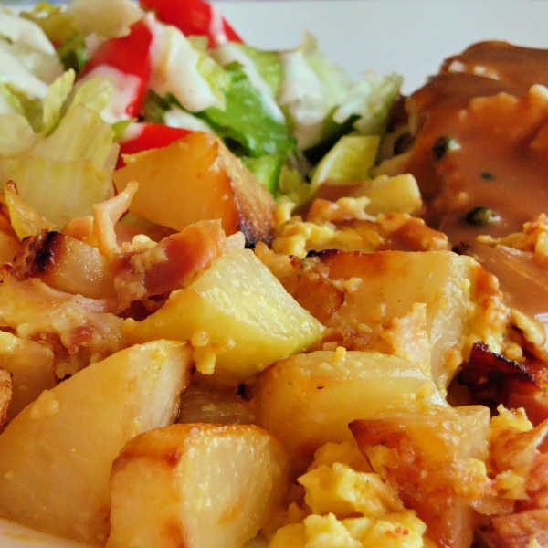 German Kohlrabi Casserole with Ham