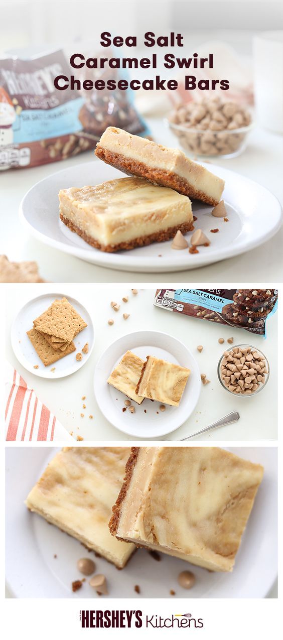 Sea Salt Caramel Swirl Cheesecake Bars