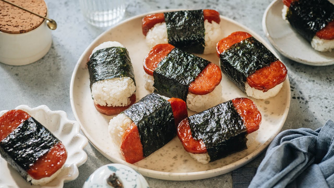 Spam Musubi - A tasty sushi snack featuring spam and rice