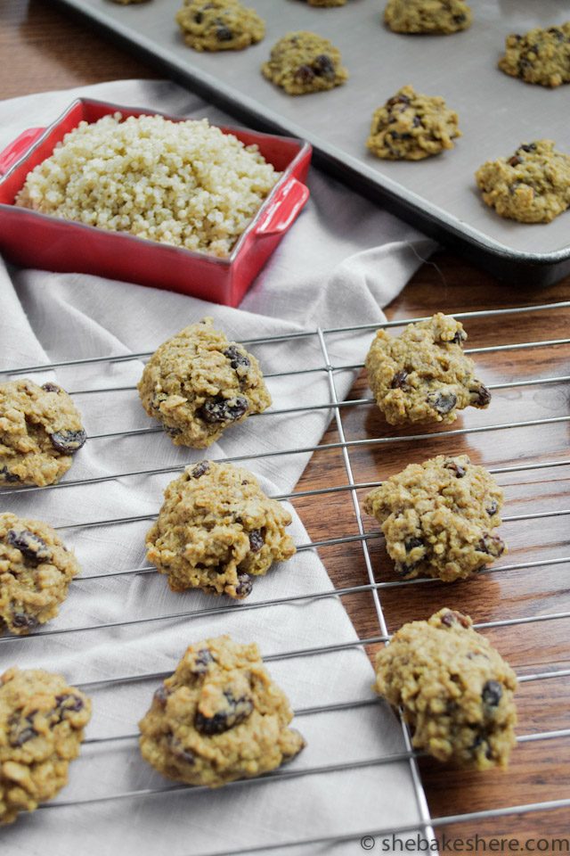 Quinoa Oatmeal Raisin Cookies