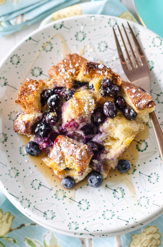 Overnight Blueberry French Toast Casserole