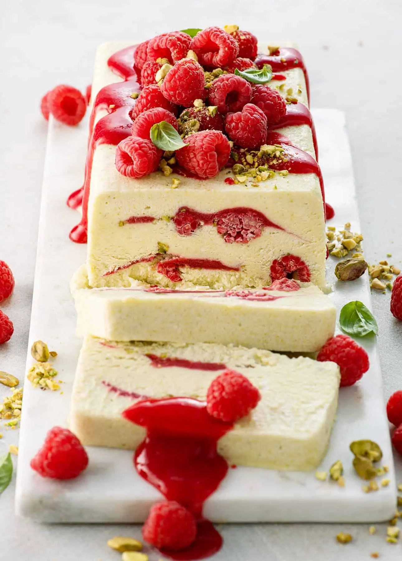 Raspberry Pistachio Semifreddo