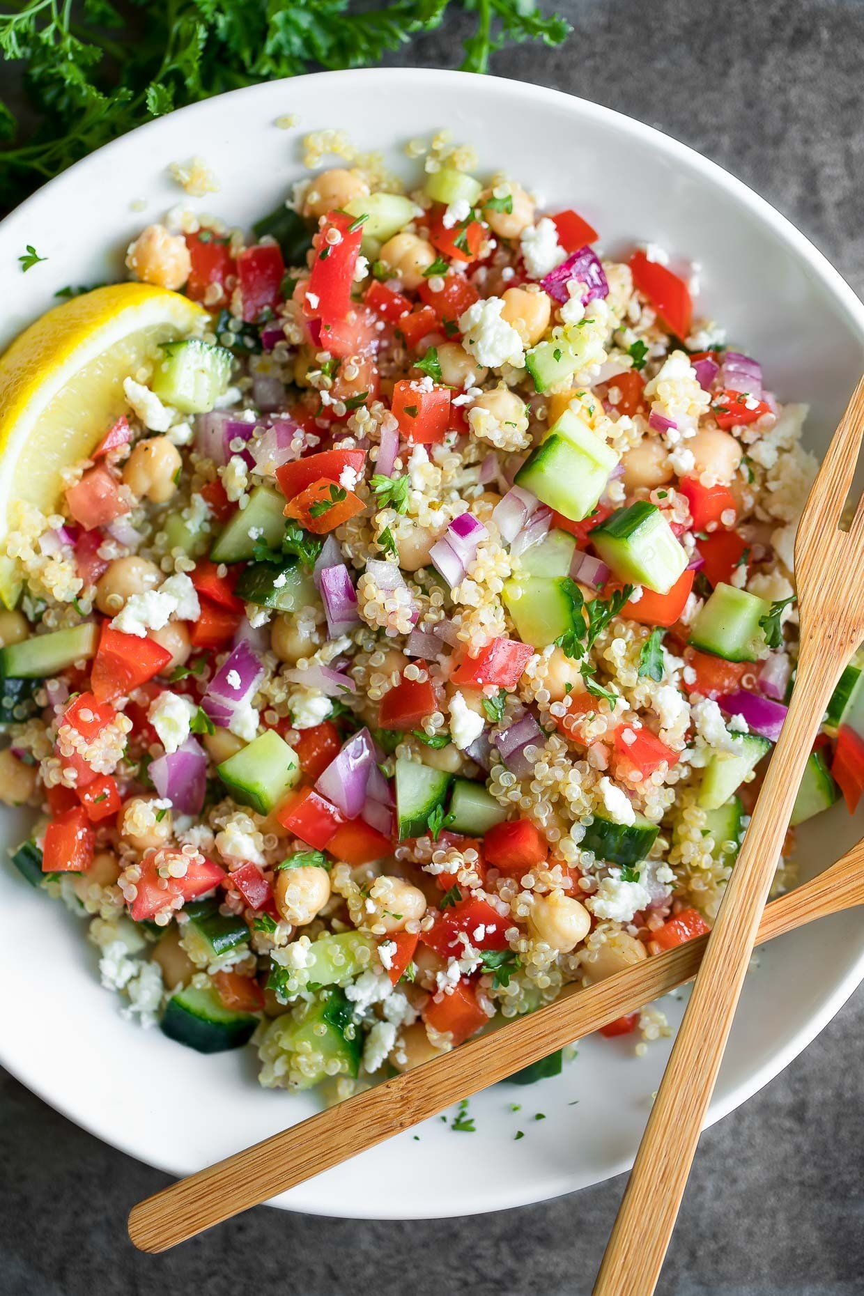Greek Quinoa Salad with Lemon Dressing