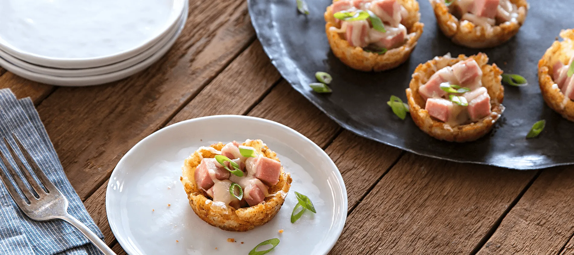 Cheesy Ham & Tot Cups