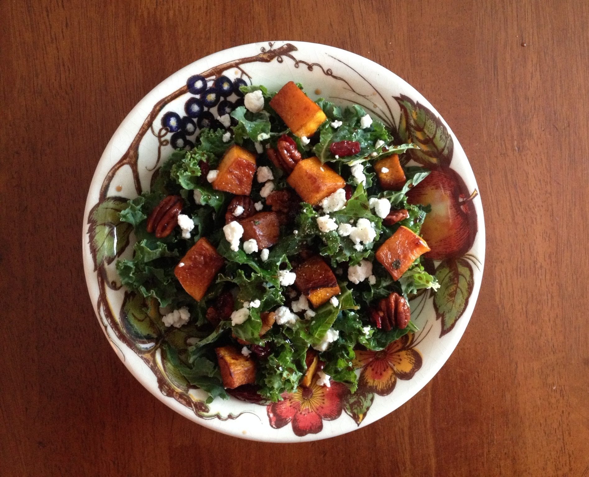 Kale Salad with Balsamic Roasted Butternut Squash