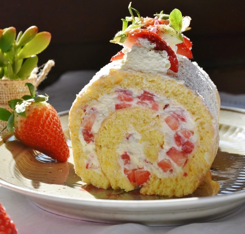 Authentic German Strawberry Cream Roll