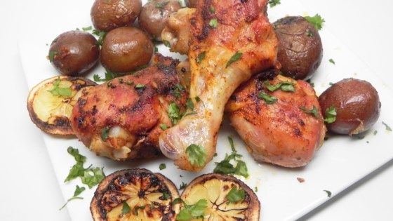Pan Roasted Spanish-Lemon Drumsticks with Potatoes