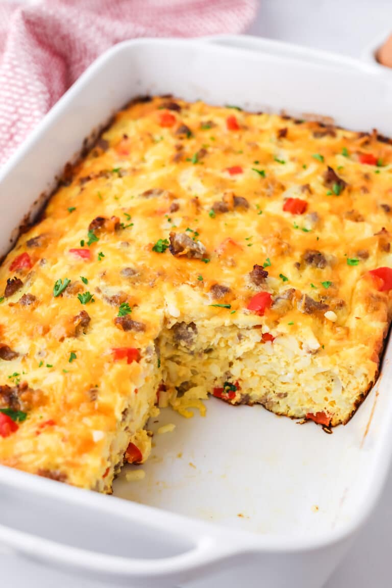 Easy Sausage Hash Brown Breakfast Casserole