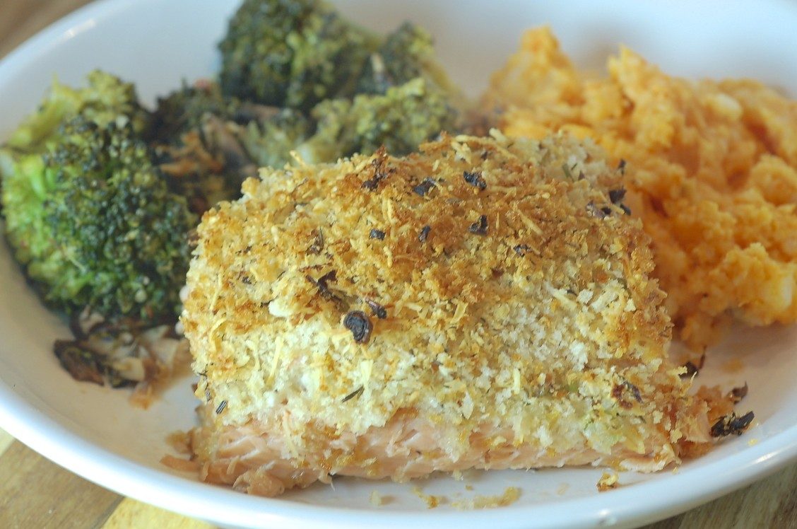 Panko Parmesan Crusted Salmon