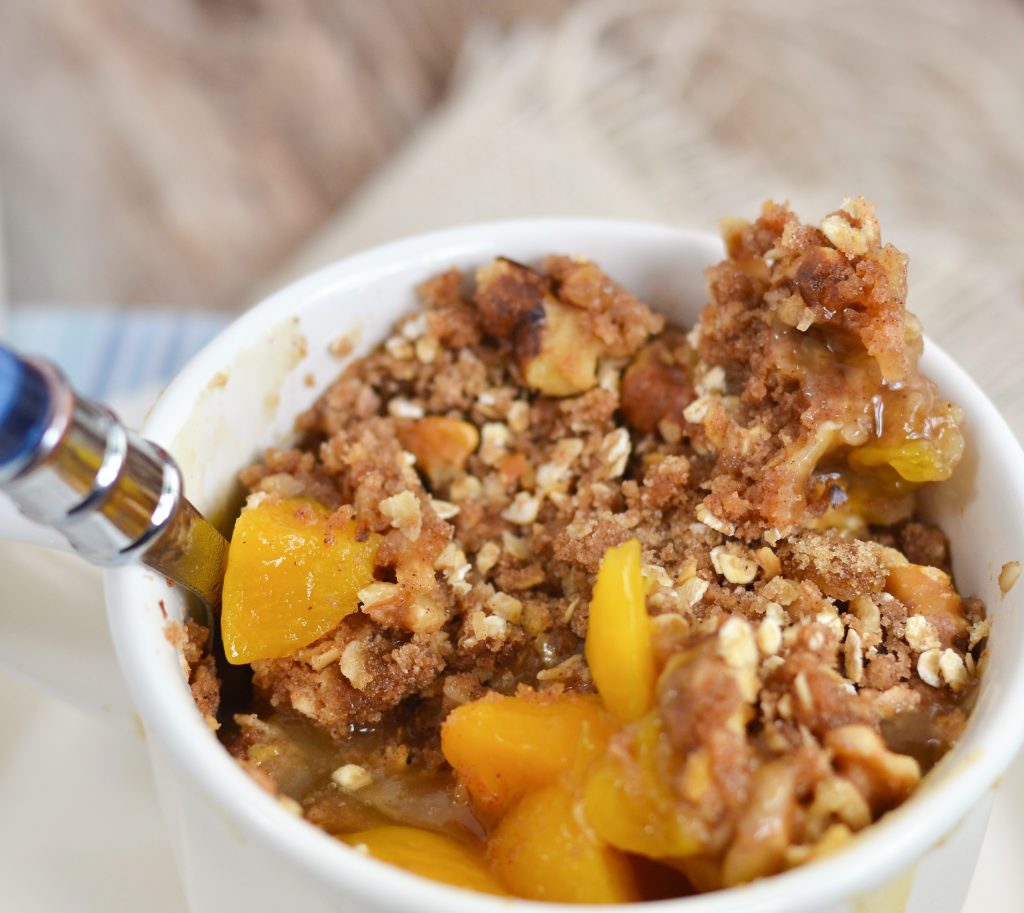 Granola Peach Cobbler in a Mug