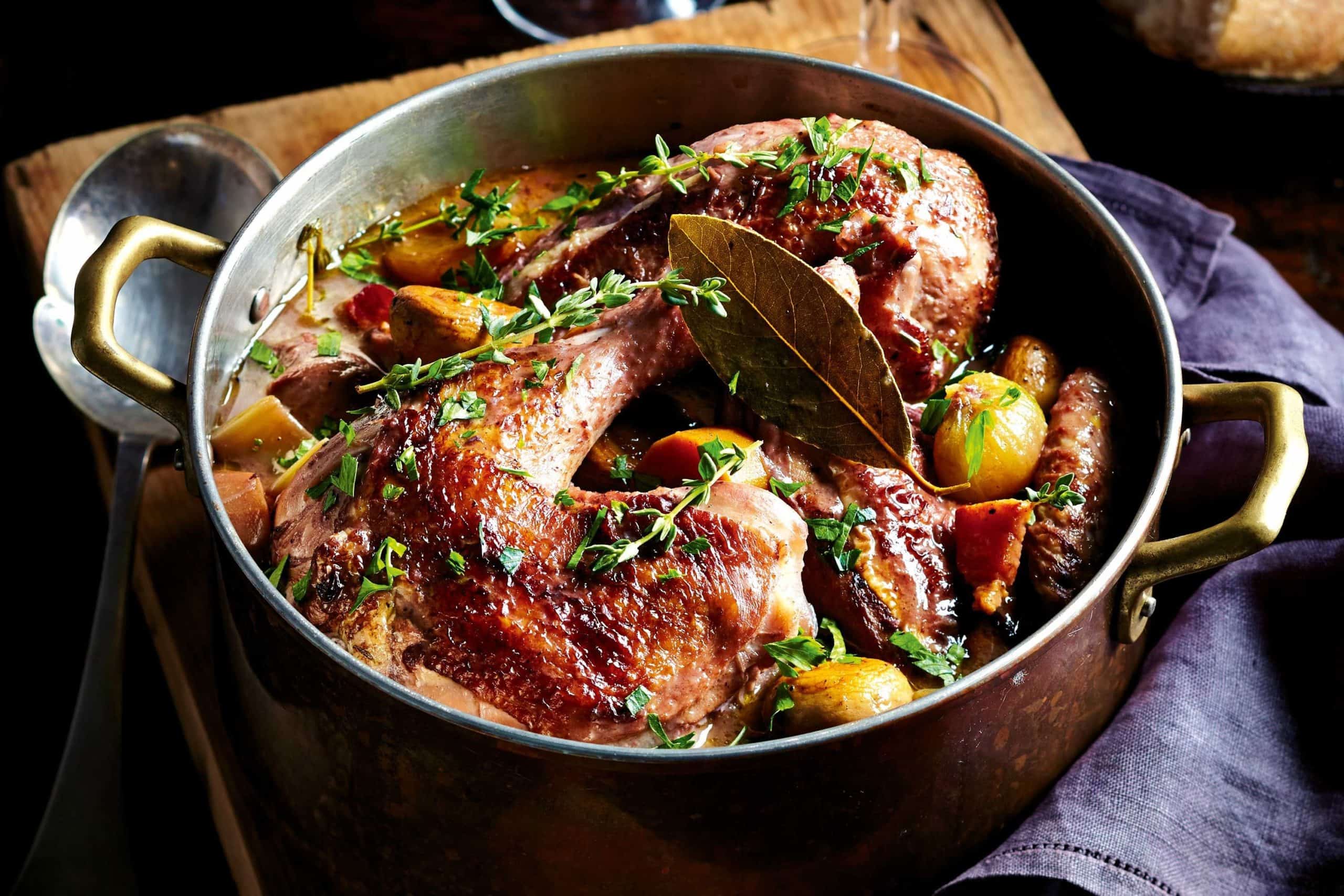 Coq au Vin - A classic French dish with chicken and red wine
