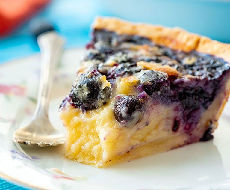 Buttermilk Blueberry Custard Pie