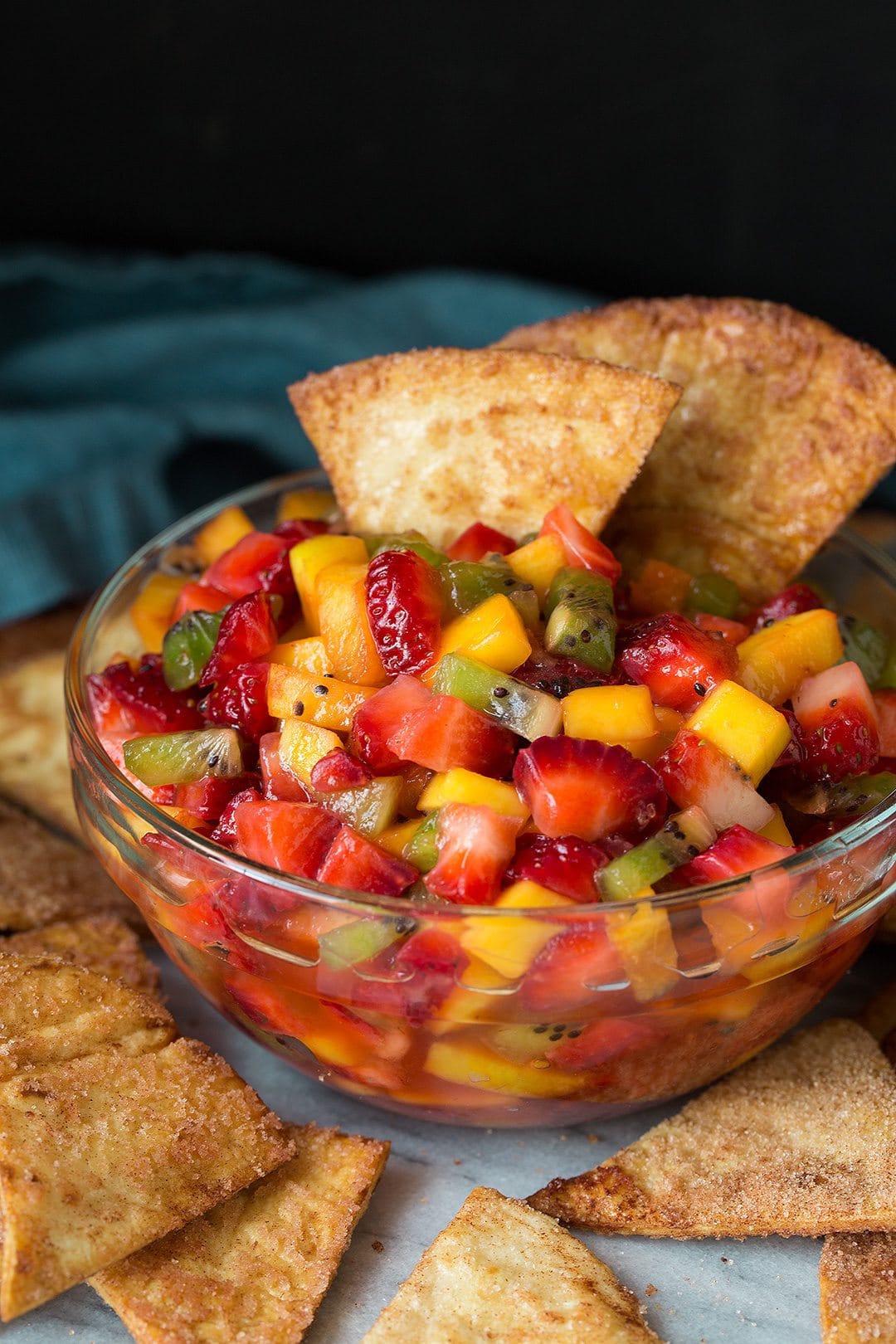 Fruit Salsa with Cinnamon Tortilla Chips