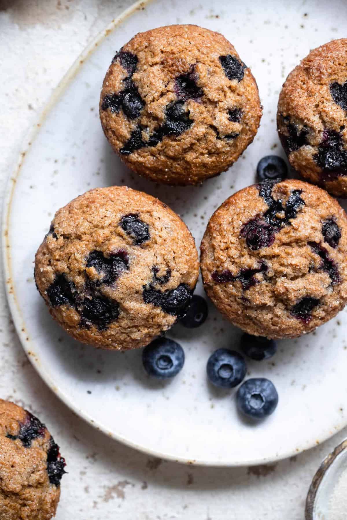 Healthy Whole Wheat Blueberry Muffins