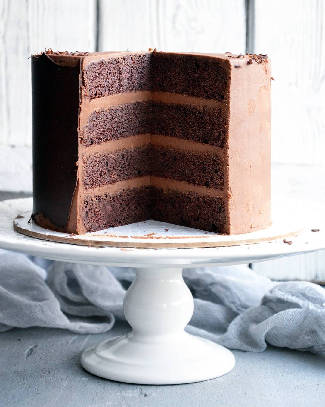 Chocolate Layer Cake with Chocolate Mascarpone Cream