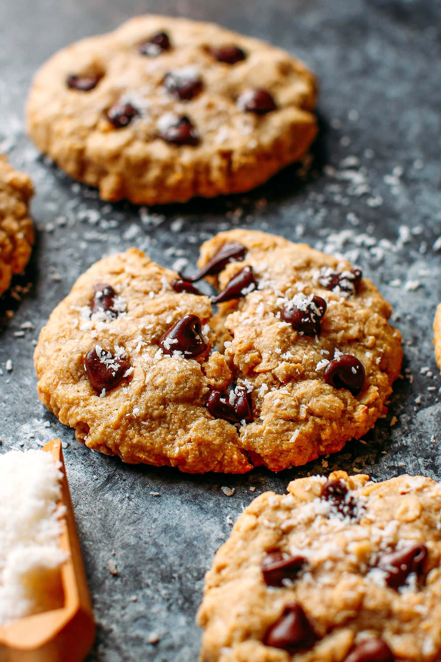 Healthy Oat & Coconut Chocolate Chip Cookies