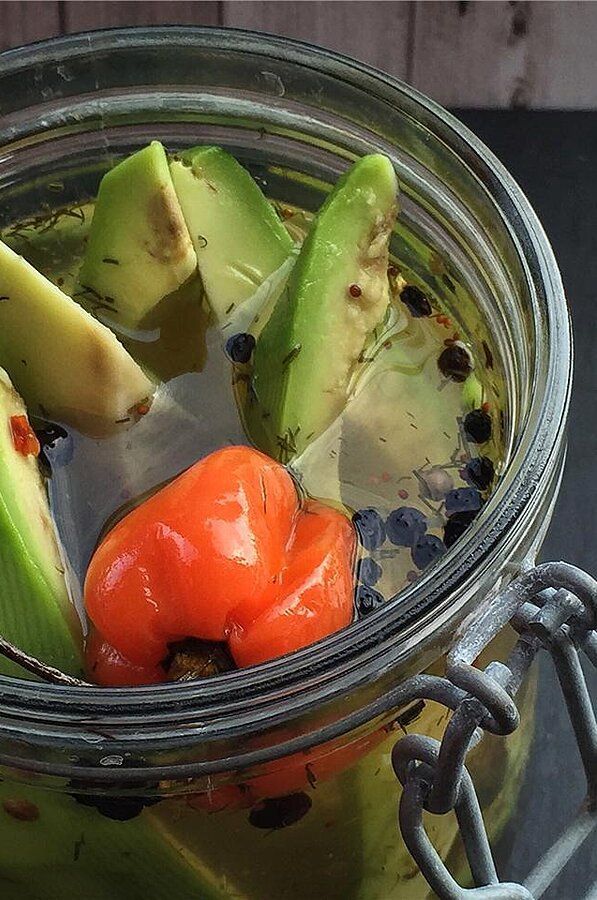 Addictive Spicy Dill Avocado Pickles