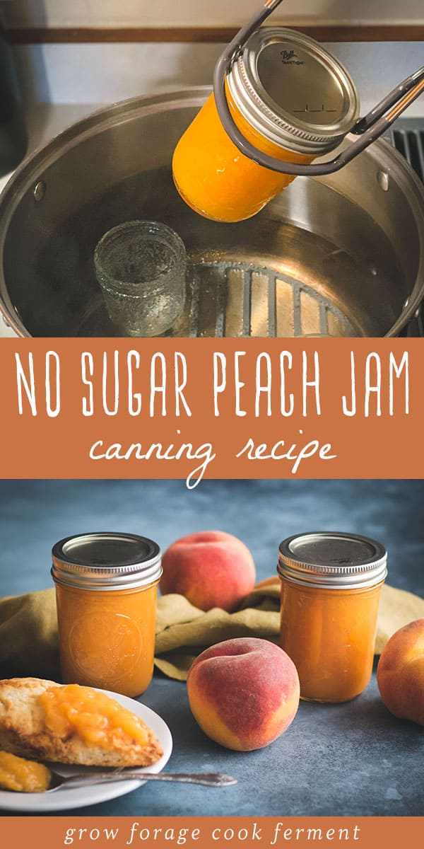 Peach preserves in a jar