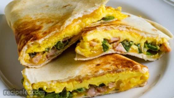 Jalapeno and Canadian Bacon Breakfast Quesadillas