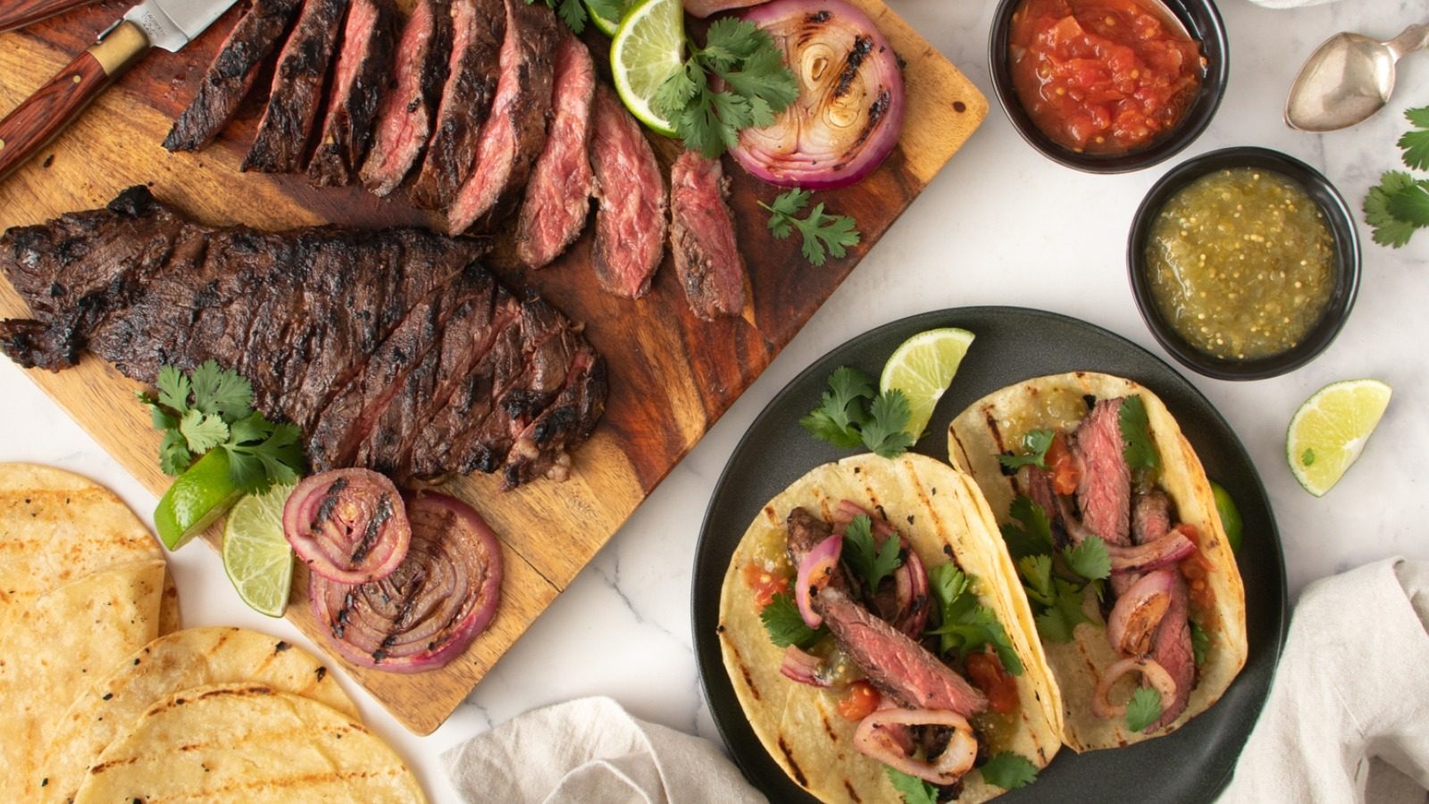 Arrachera Marinated Skirt Steak Tacos