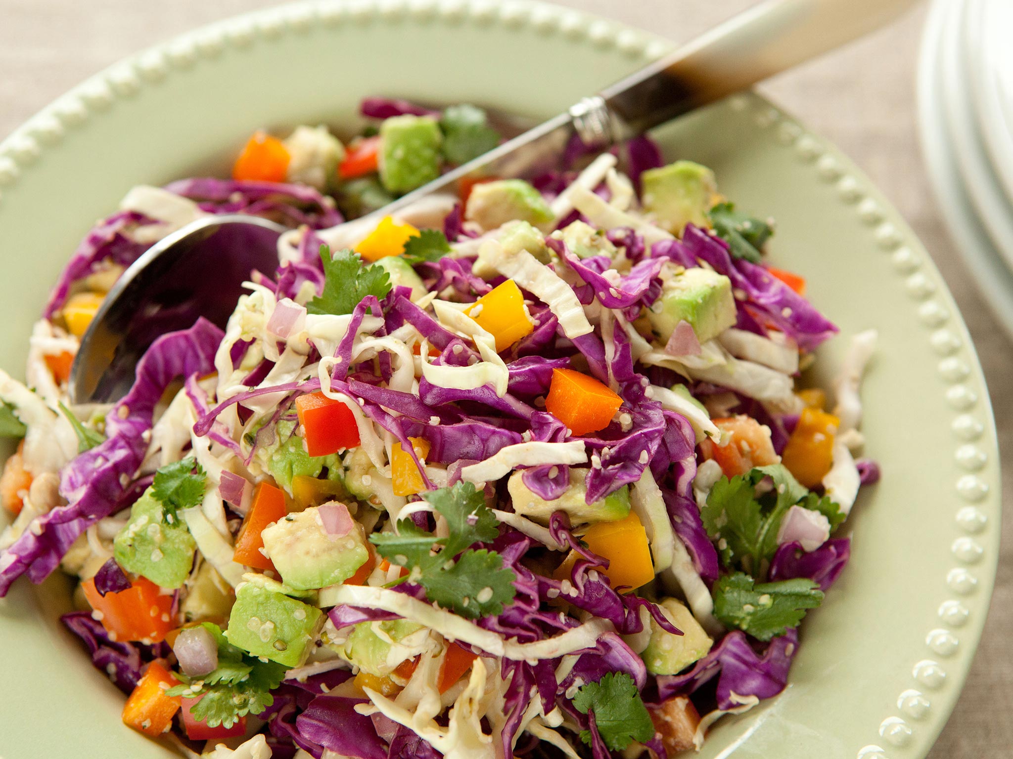 Lemony Cabbage-Avocado Slaw