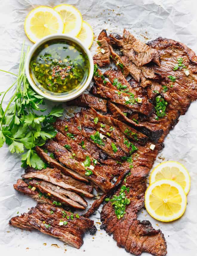 Grilled Skirt Steak With Chimichurri